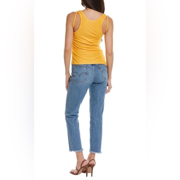 Helmut Lang Orange Asymmetrical Draped Tank top - Picture 3 of 6